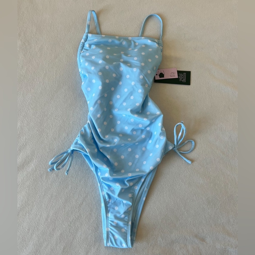 Wild Fable Extra High Leg Cheeky One Piece Swimsuit Polka dot-print Size XXS